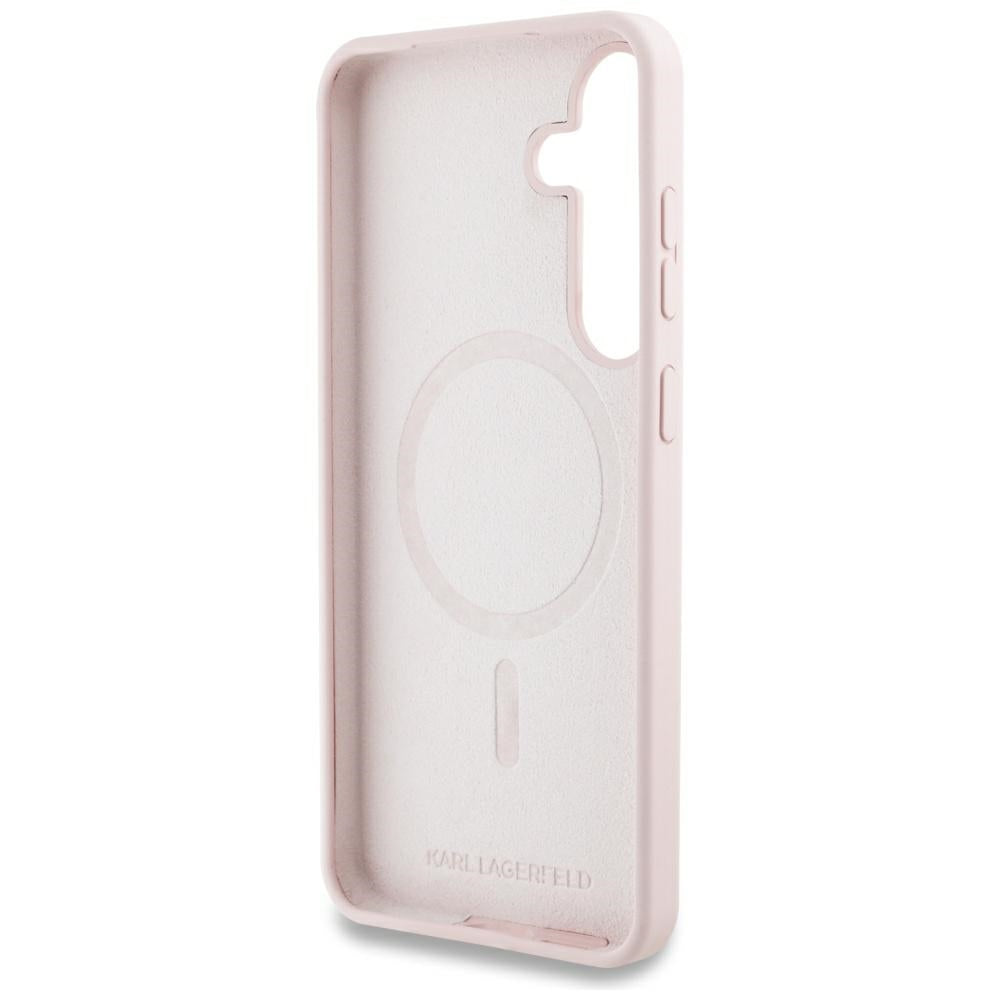 Husa de protectie Karl Lagerfeld Silicone Graffiti MagSafe (KLHMS25SPNYKGRTP) compatibil cu Samsung Galaxy S25, Ikonik Pink