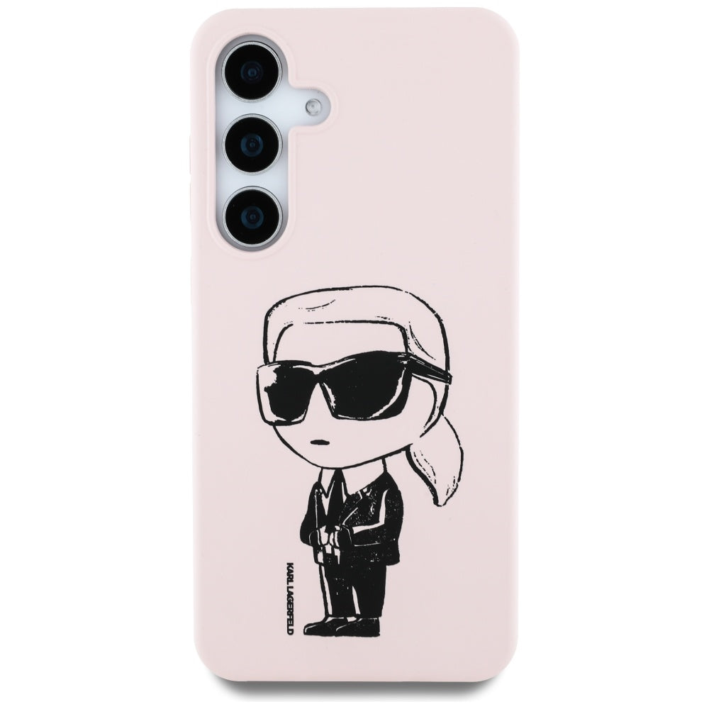 Husa de protectie Karl Lagerfeld Silicone Graffiti MagSafe (KLHMS25SPNYKGRTP) compatibil cu Samsung Galaxy S25, Ikonik Pink