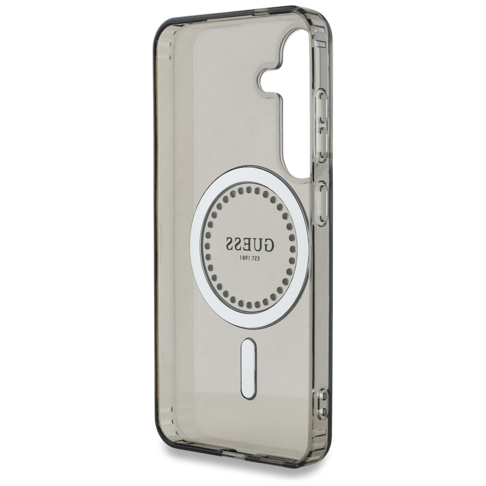 Husa de protectie Guess IML Rhinestones MagSafe (GUHMS25SPFTDTEK) compatibil cu Samsung Galaxy S25, Negru
