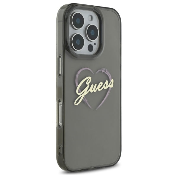 Husa de protectie Guess Hardcase IML Heart (GUHCP16XHCHGSPK) compatibil cu iPhone 16 Pro Max, Negru