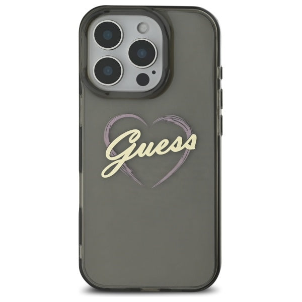 Husa de protectie Guess Hardcase IML Heart (GUHCP16LHCHGSPK) compatibil cu iPhone 16 Pro, Negru