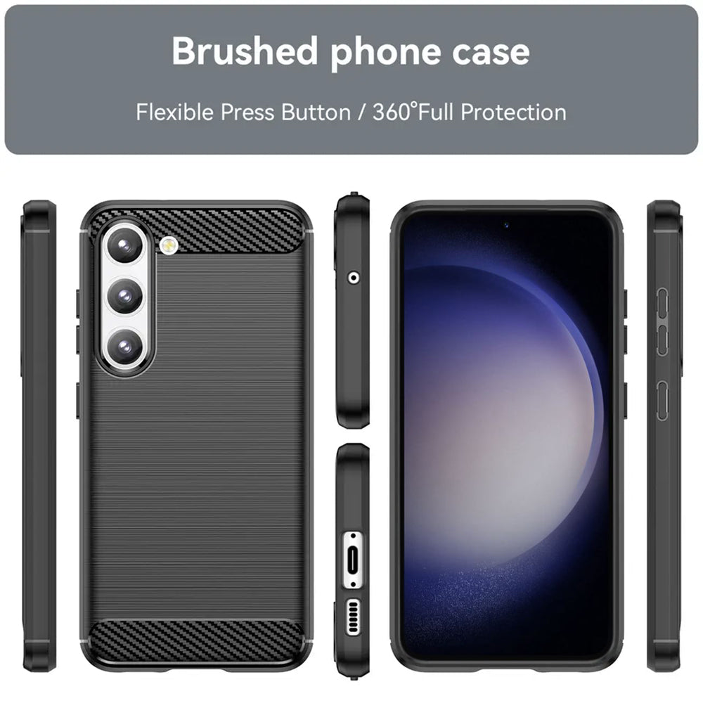 Husa de protectie Techsuit Carbon Silicone compatibil cu Samsung Galaxy S23, Negru