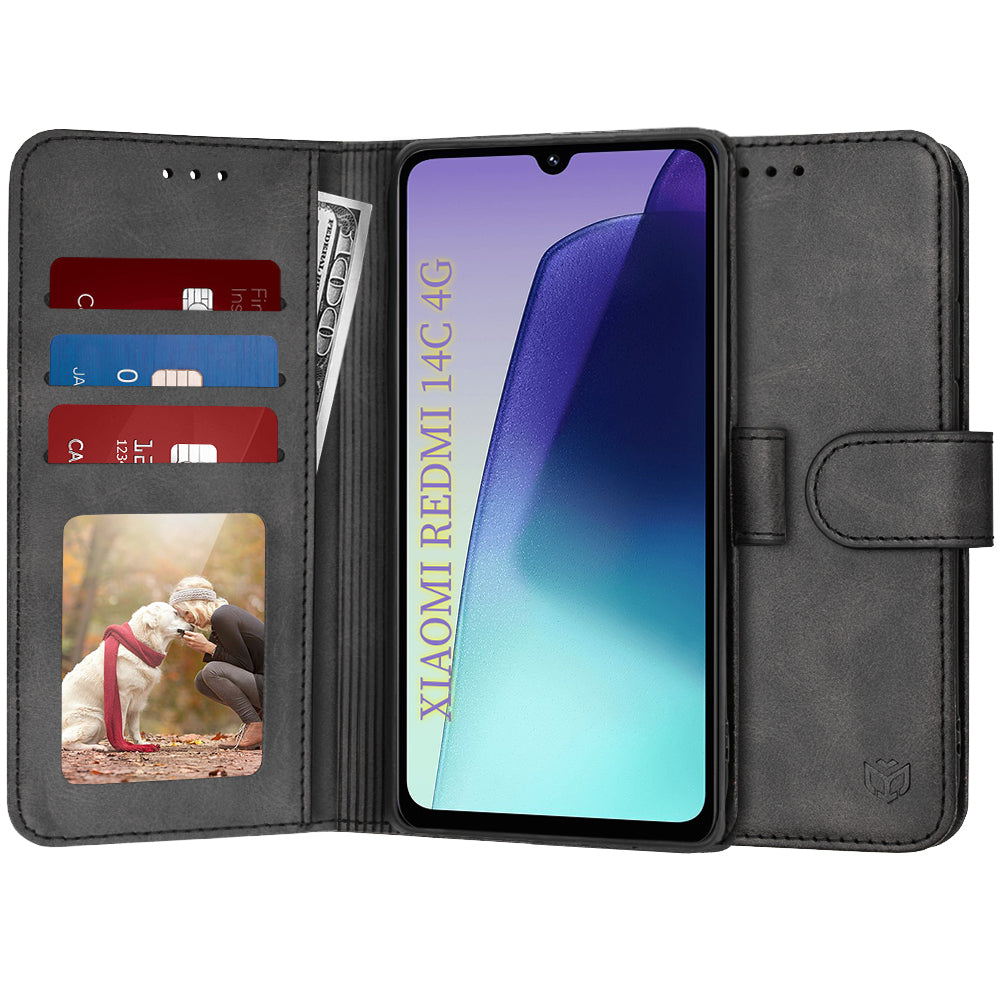 Husa de protectie Techsuit Diary Book compatibil cu Xiaomi Redmi 14C / Poco C75, Negru
