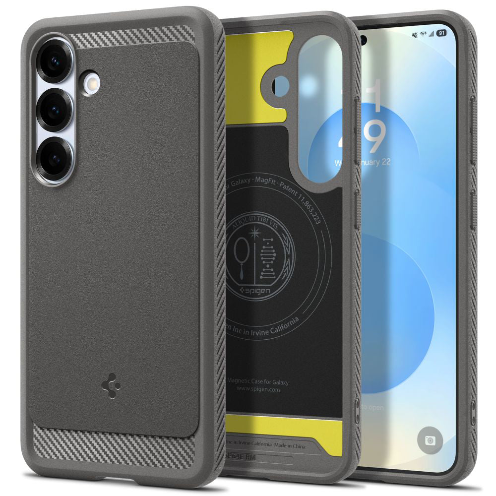Husă Spigen Rugged Armor MagSafe pentru Samsung Galaxy S25, gri