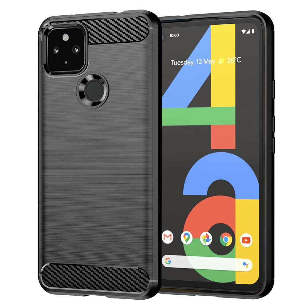Husa de protectie Techsuit Carbon Silicone compatibil cu Google Pixel 4a 5G, Negru