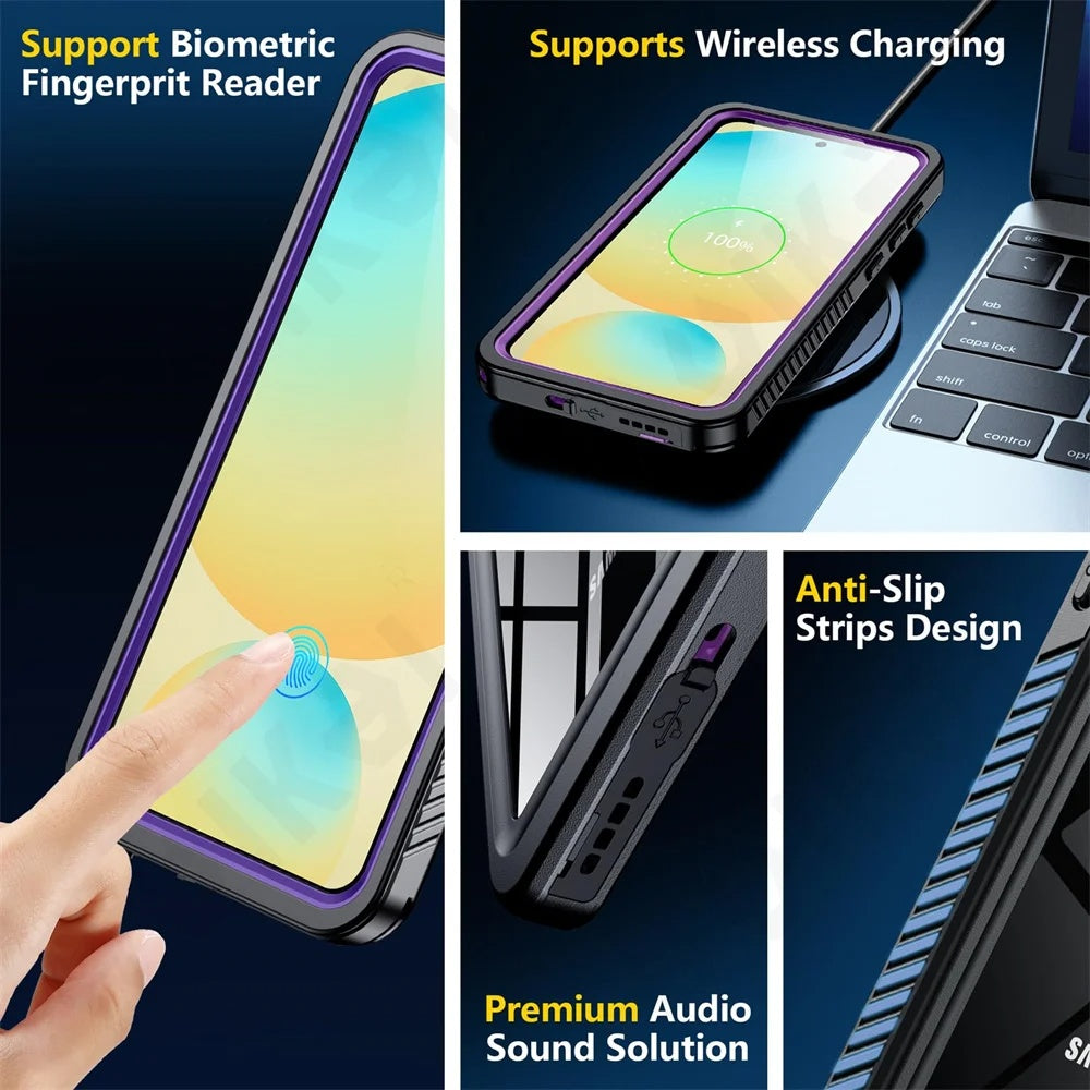 Husa de protectie ShellBox Waterproof IP68 compatibil cu Samsung Galaxy S25, Negru
