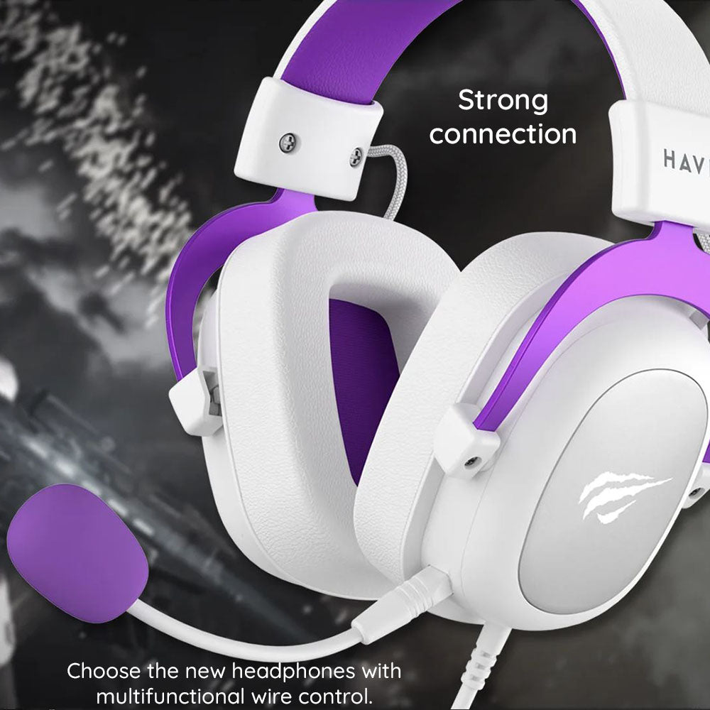 Casti Havit Gaming (H2002d), Detachable Microphone, 53mm Speaker, Compatible with PS4/XBOX, Jack 3.5mm, 2m, Rosu