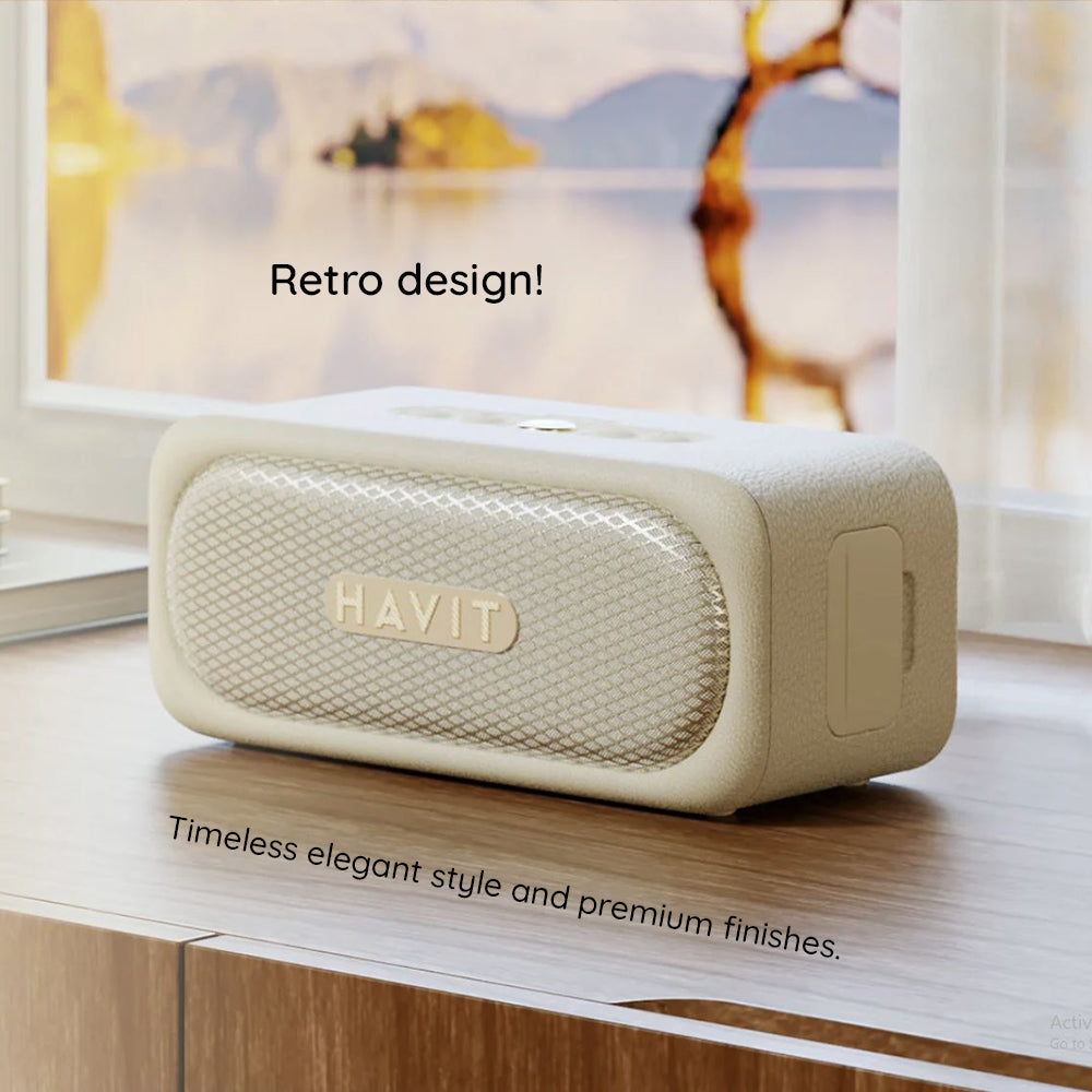 Casti Havit Wireless Speaker (SK905BT), Type-C, Bluetooth 5.3, TWS, TF, AUX, Hands-Free Call, IPX7, 2000mAh, Bej