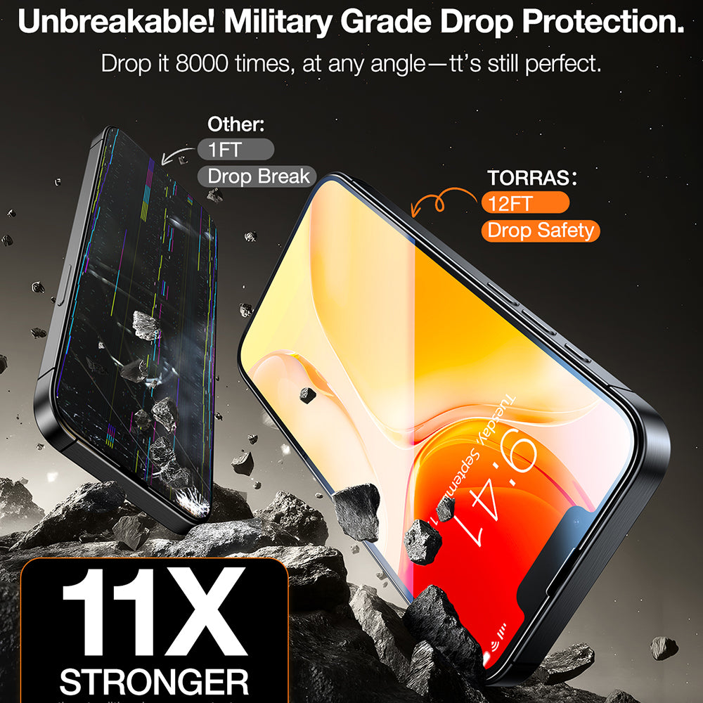 Folie de protectie Torras GlassGo Install Master compatibil cu iPhone 16e / iPhone 17e, Negru