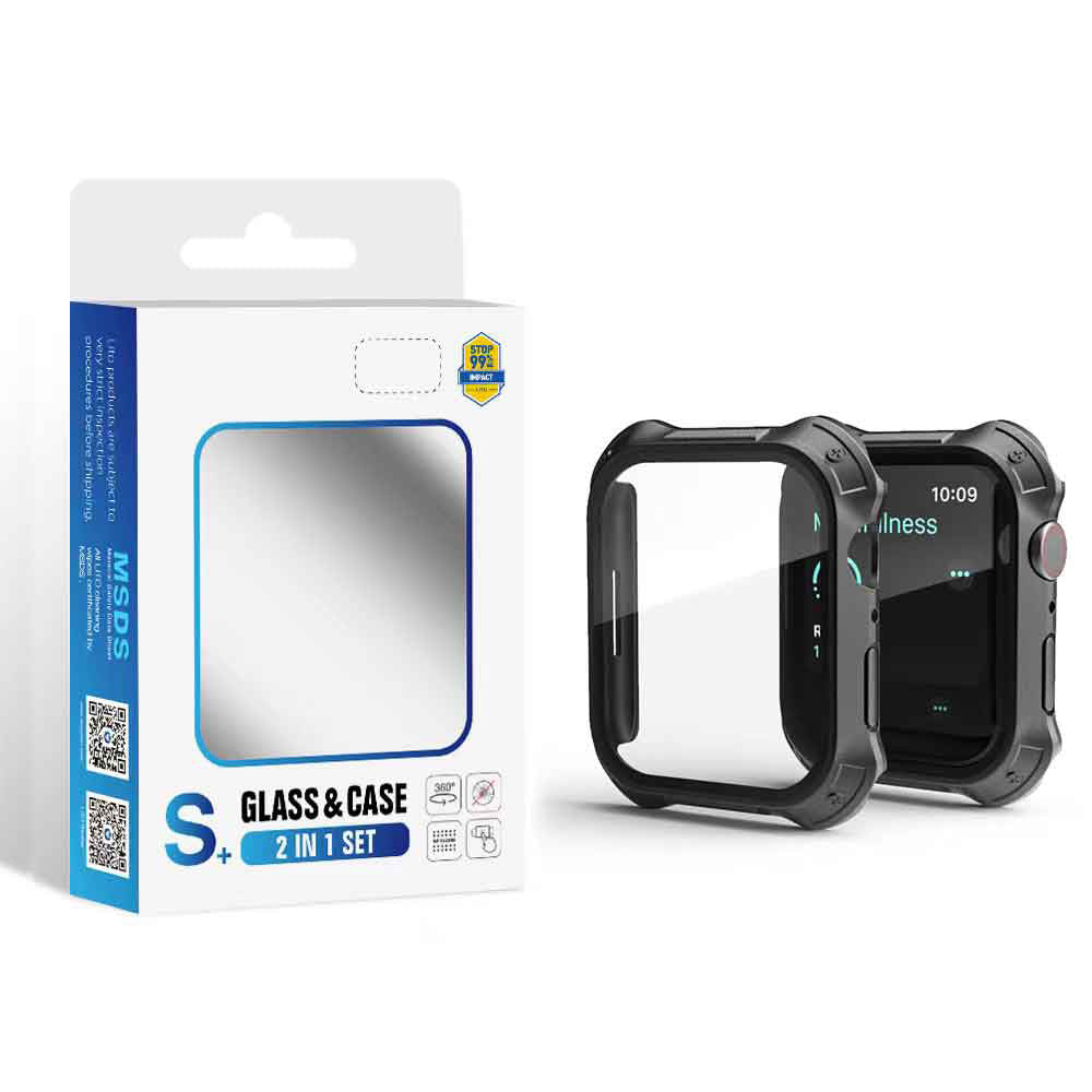 Folie de protectie smartwatch Lito Watch Armor 360 Case + Screen Protector compatibil cu Apple Watch 1 / 2 / 3 (42mm), Albastru