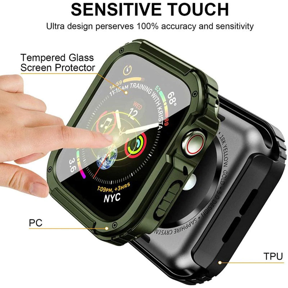 Folie de protectie smartwatch Lito Watch Armor 360 Case + Screen Protector compatibil cu Apple Watch 1 / 2 / 3 (42mm), Verde
