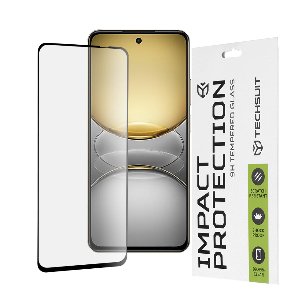 Folie de protectie Techsuit 111D Full Cover / Full Glue Glass compatibil cu Realme C75 / Realme 14x, Negru
