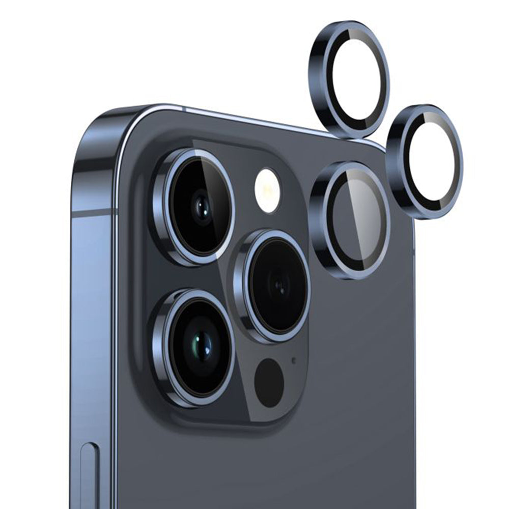 Folie de protectie Lito S+ Camera Glass compatibil cu iPhone 15 Pro / iPhone 15 Pro Max, Albastru Titanium