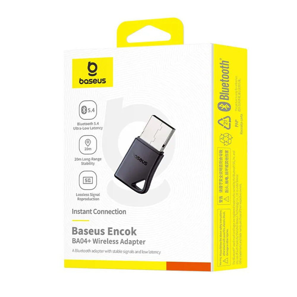 Adaptor Baseus Wireless Adapter Encok BA04+ (A10082600121-00), for Windows, Bluetooth 5.4, Plug&Play, Ultra Low Latency, Negru