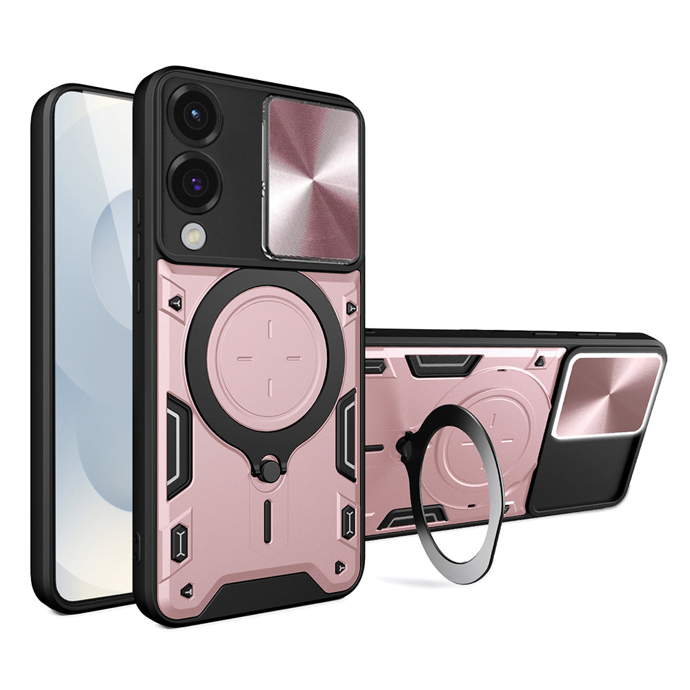 Husa de protectie Techsuit CamGuard Pro compatibil cu Samsung Galaxy S25 Edge, Roz Auriu