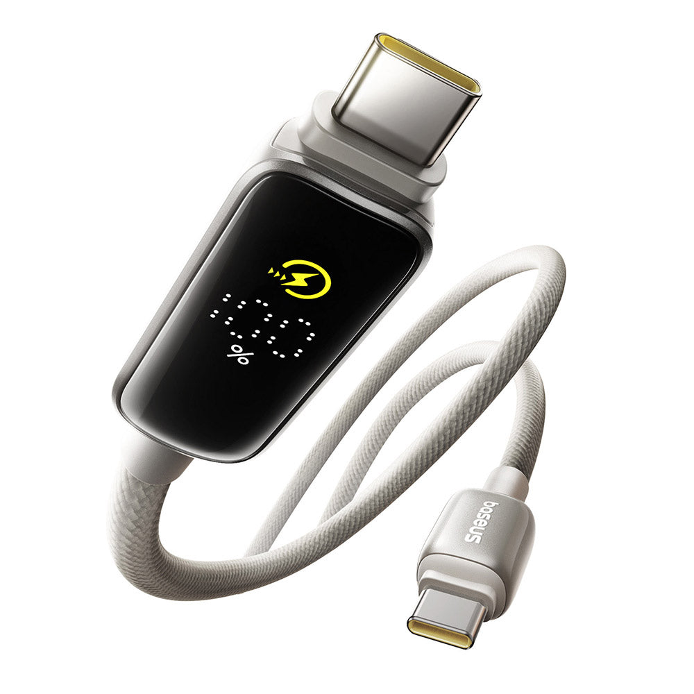 Cablu Baseus Vipow (P10381802851-01), Type-C, Fast Charging, Display, Sleep Mode, 100W, 2m, Galaxy Natural Titanium