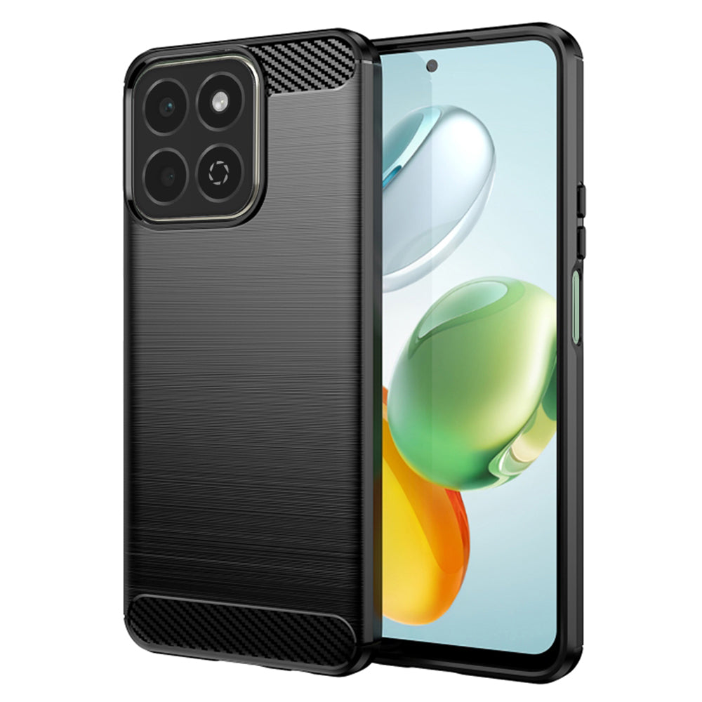 Husa de protectie Techsuit Carbon Silicone compatibil cu Honor 200 Smart / X7c, Negru