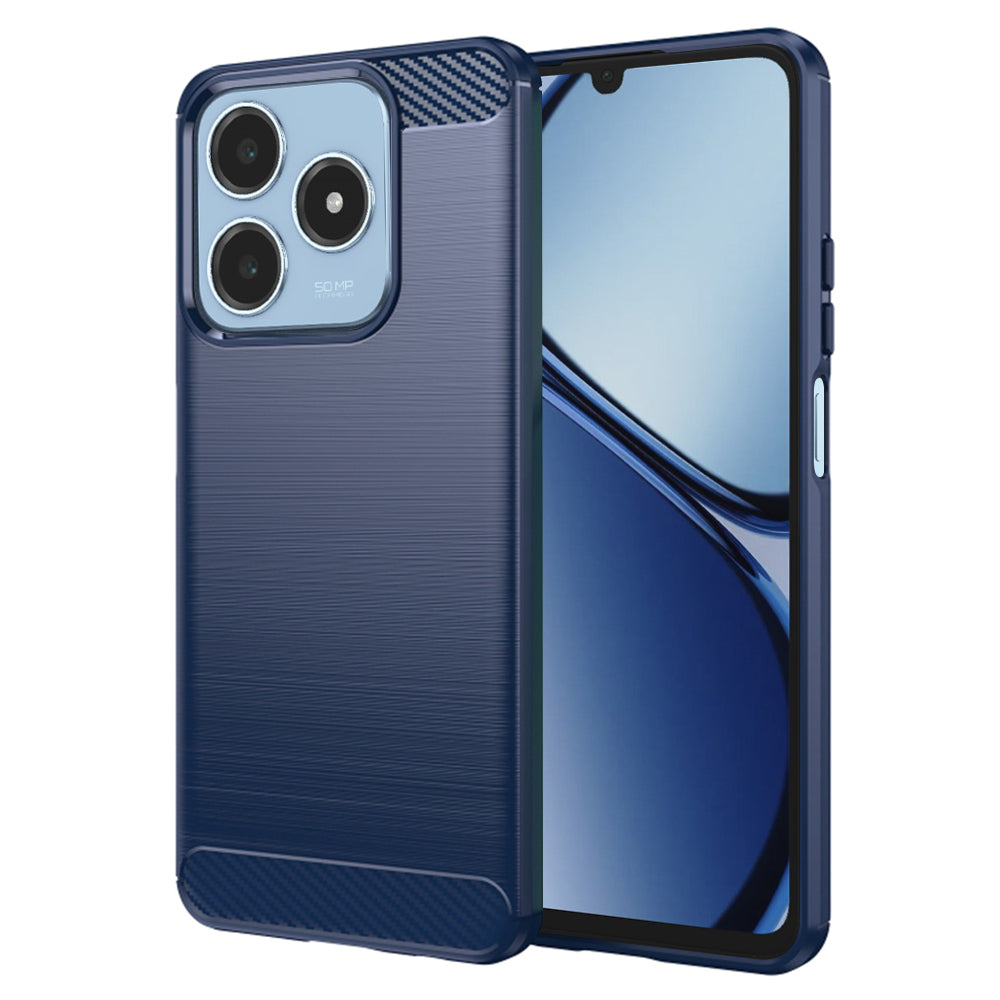 Husa de protectie Techsuit Carbon Silicone compatibil cu Realme C61 / Realme C63, Albastru