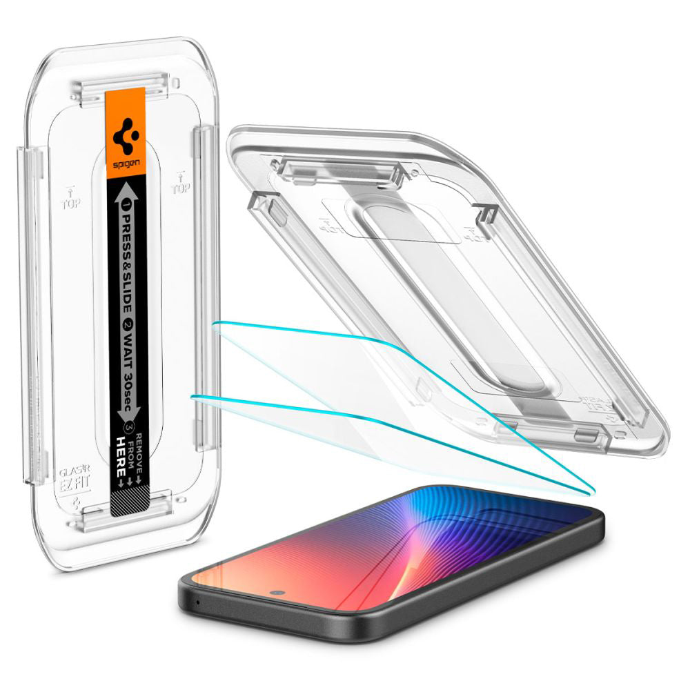 Folie de protectie Spigen (set de 2) Glas.tR EZ-FIT (AGL08938) compatibil cu Google Pixel 9a, Transparent