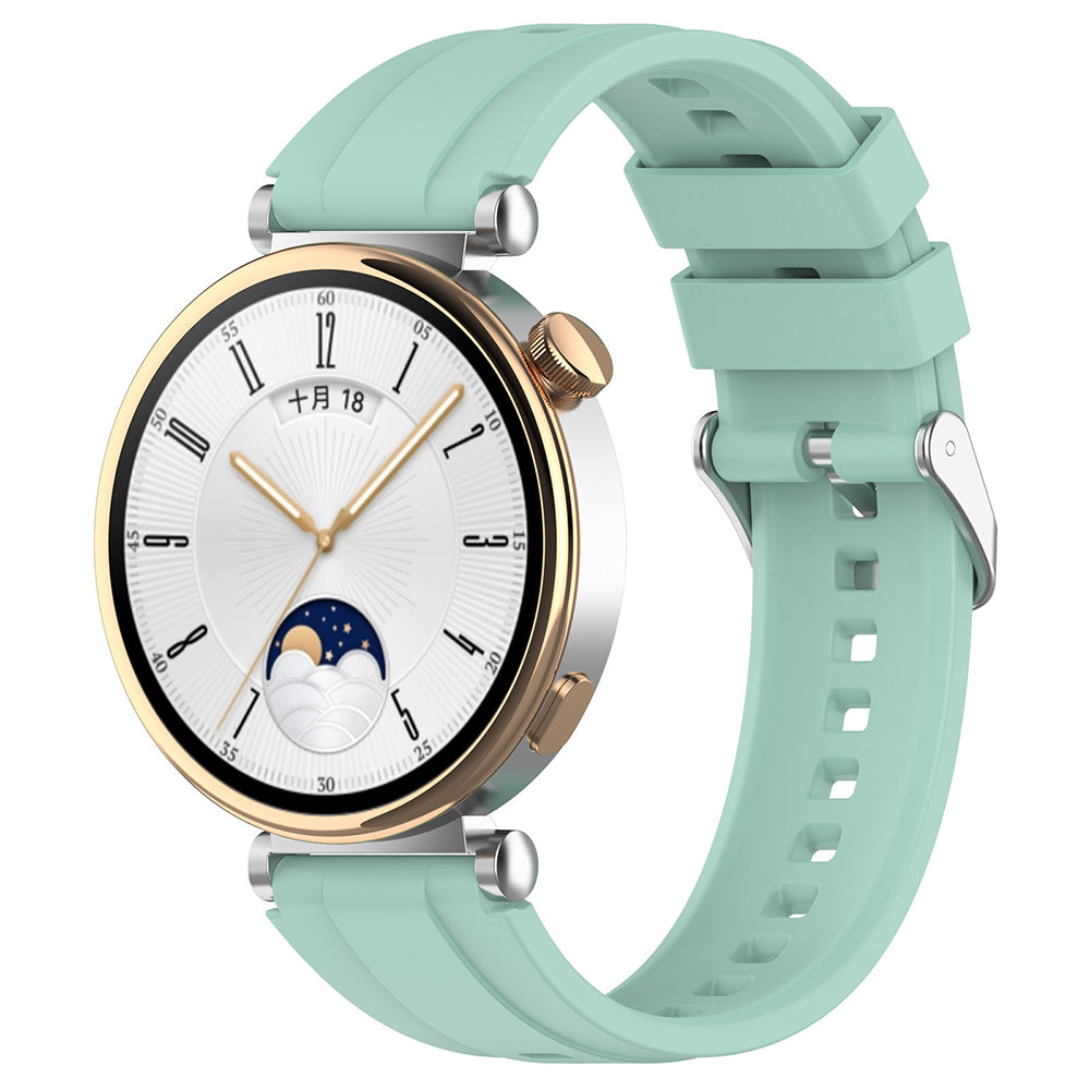 Curea smartwatch Techsuit Watchband 18mm (W075) compatibil cu Huawei Watch GT 4 (41mm)/W1/Honor Watch S1/Garmin Venu 2S/Vivoactive 4S, Verde Menta