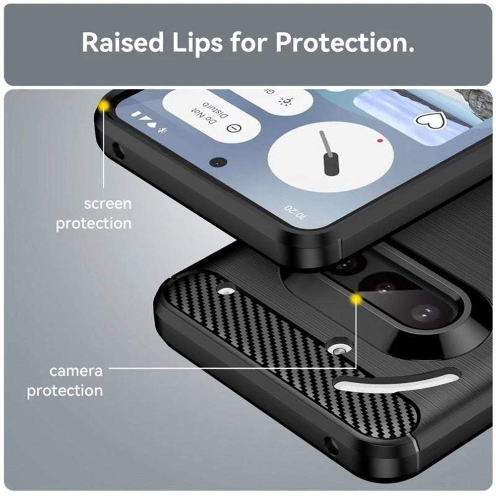 Husa de protectie Techsuit Carbon Silicone compatibil cu Nothing Phone (3a), Albastru