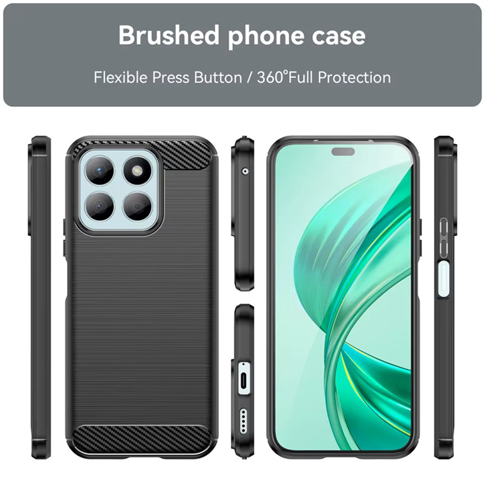 Husa de protectie Techsuit Carbon Silicone compatibil cu Honor X8c, Albastru