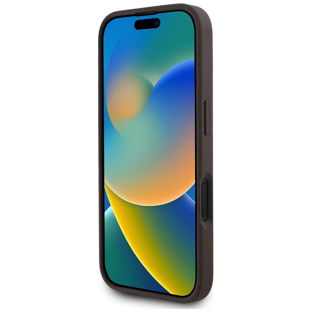 Husa de protectie Guess 4G Circle Classic Logo MagSafe (GUHMP16SP4PGRSGW) compatibil cu iPhone 16, Maro