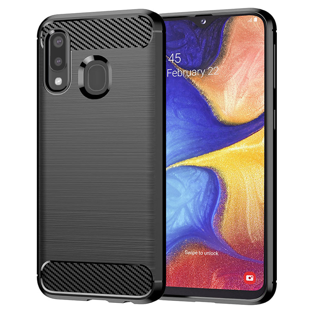 Husa pentru Samsung Galaxy A20e - Techsuit Carbon Silicone - Black