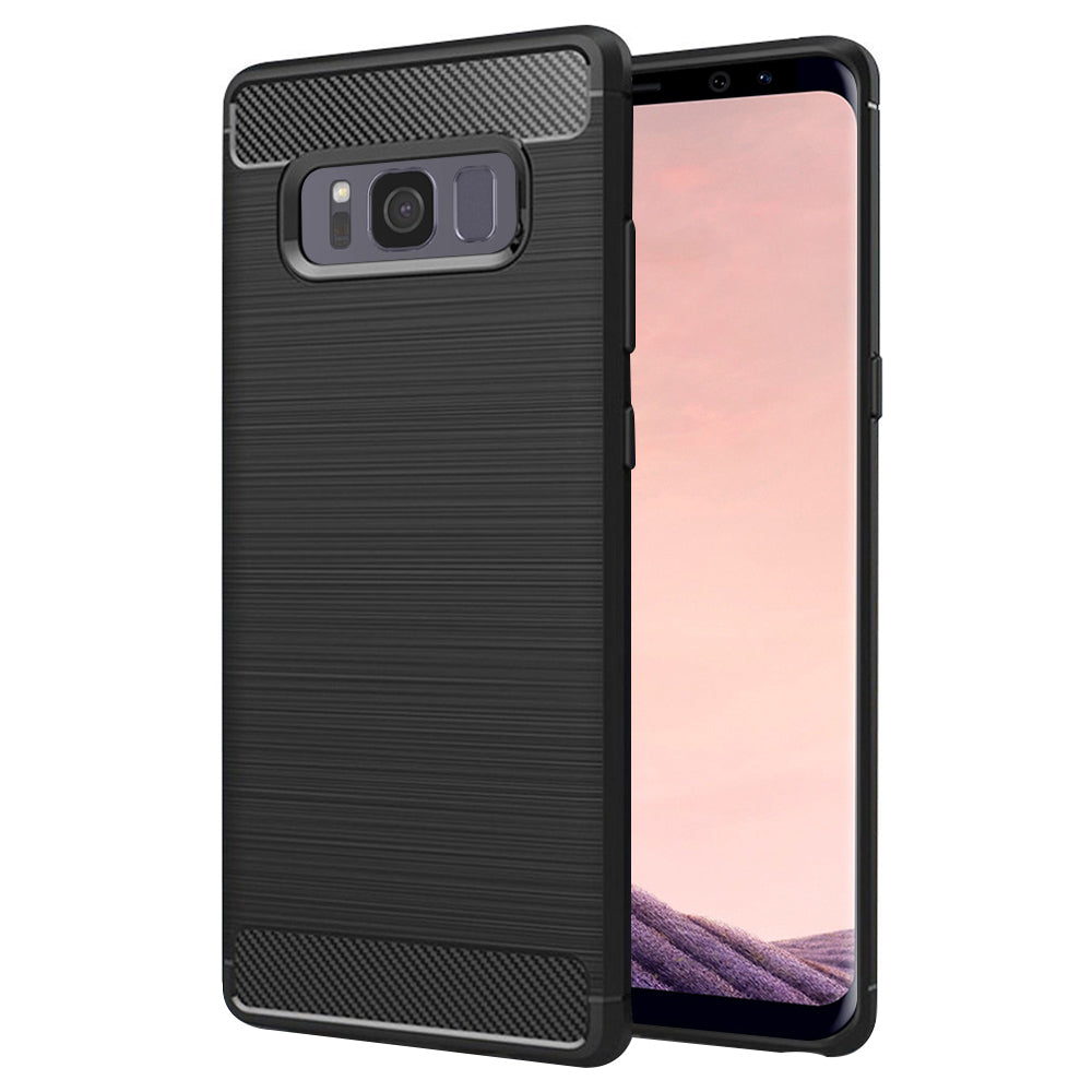 Husa de protectie Techsuit Carbon Silicone compatibil cu Samsung Galaxy S8 Plus, Negru