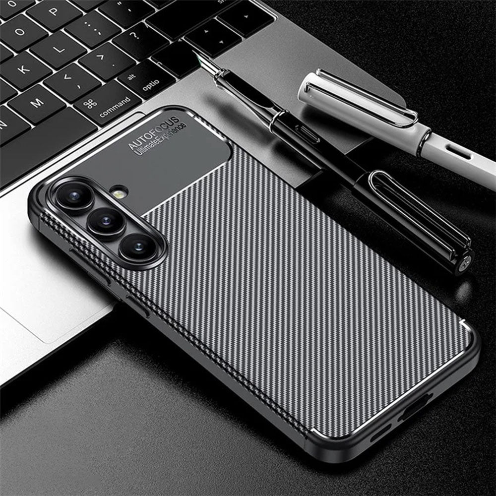 Husa de protectie Techsuit CarbonFiber compatibil cu Samsung Galaxy S24 FE, Negru