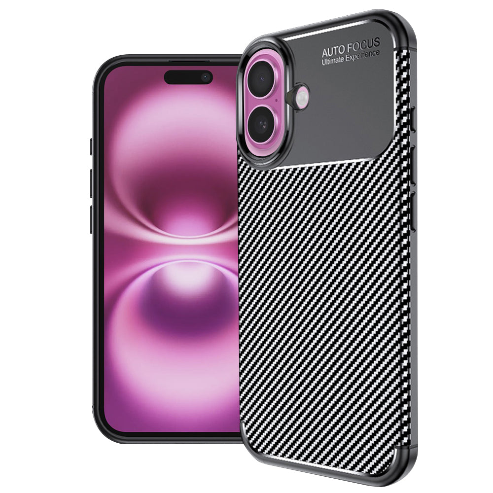 Husa de protectie Techsuit CarbonFiber compatibil cu iPhone 16 Plus, Negru