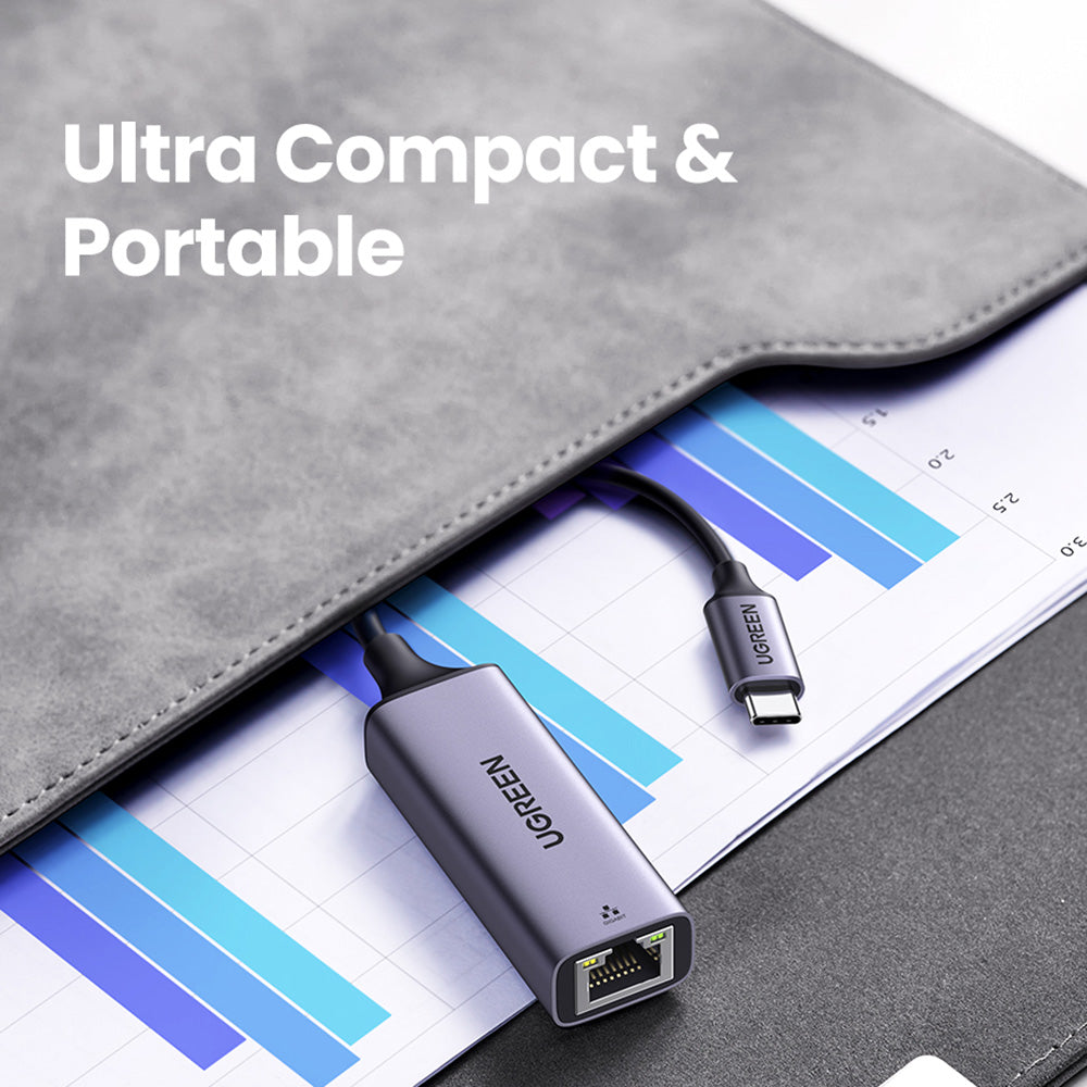 Ugreen CM199 USB-C - RJ45 adapter, szürke