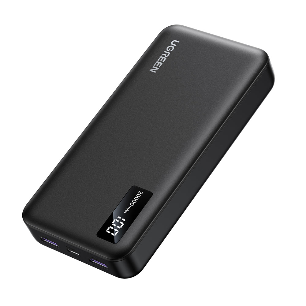 Baterie externa Ugreen PB312 (25683), Fast Charging, Digital Display, 20000mAh, 2x USB, 2x Type-C, PD3.0, 5V/3A, Negru