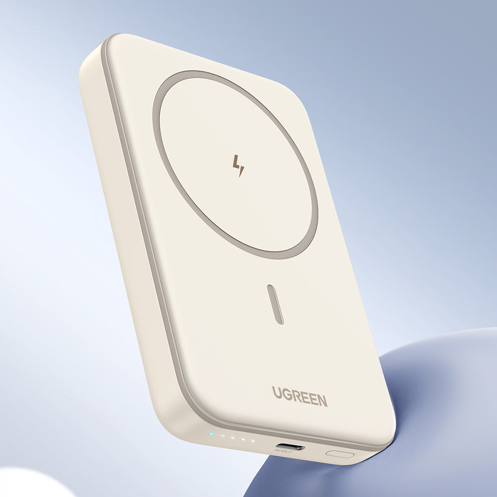 Baterie externa Ugreen Wireless PB561 (25208), MagSafe, Fast Charging, 10000mAh, Type-C, PD20W, 5V/3A, Bej