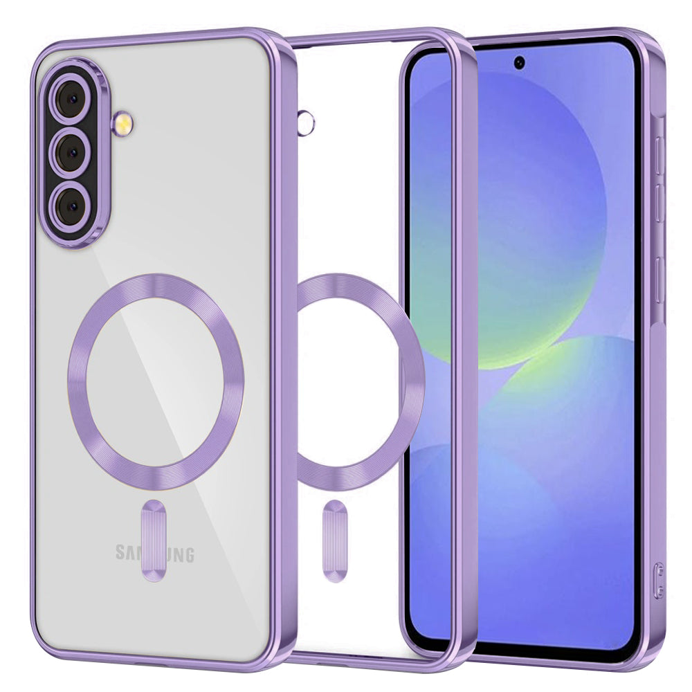 Husa de protectie Techsuit Luxury Crystal MagSafe compatibil cu Samsung Galaxy A36 5G / A56 5G, Mov Deschis