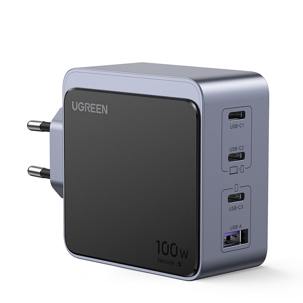 Incarcator Ugreen Nexode S X565 (35043), USB, 3x Type-C, Fast Charging, GaN, 100W, 3A, PD3.0, QC4.0+, Gri