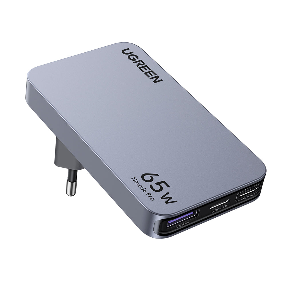Incarcator Ugreen Nexode Pro X753 (25356), GaN, Fast Charging, Ultra-Slim, USB, 2x Type-C, 65W, 3A, PD3.0, QC4.0+, Gri