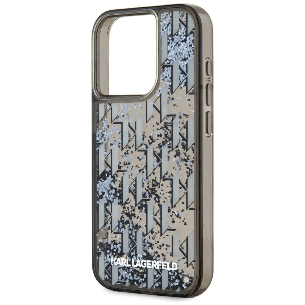 Husa de protectie Karl Lagerfeld Hardcase Liquid Glitter (KLHCP15XLKLGKCCK) compatibil cu iPhone 15 Pro Max, Monogram