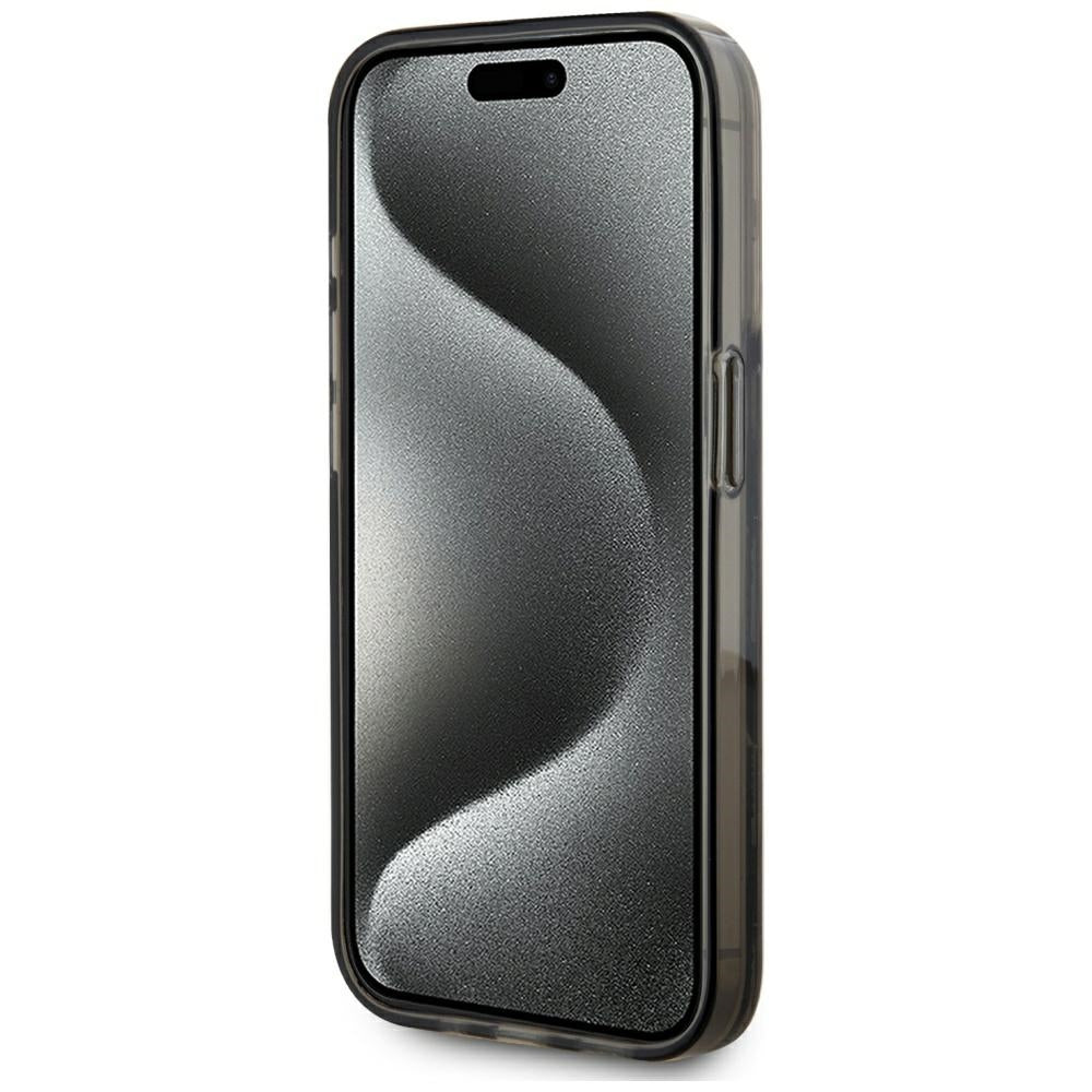 Husa de protectie Karl Lagerfeld Hardcase Liquid Glitter (KLHCP15XLKLGKCCK) compatibil cu iPhone 15 Pro Max, Monogram