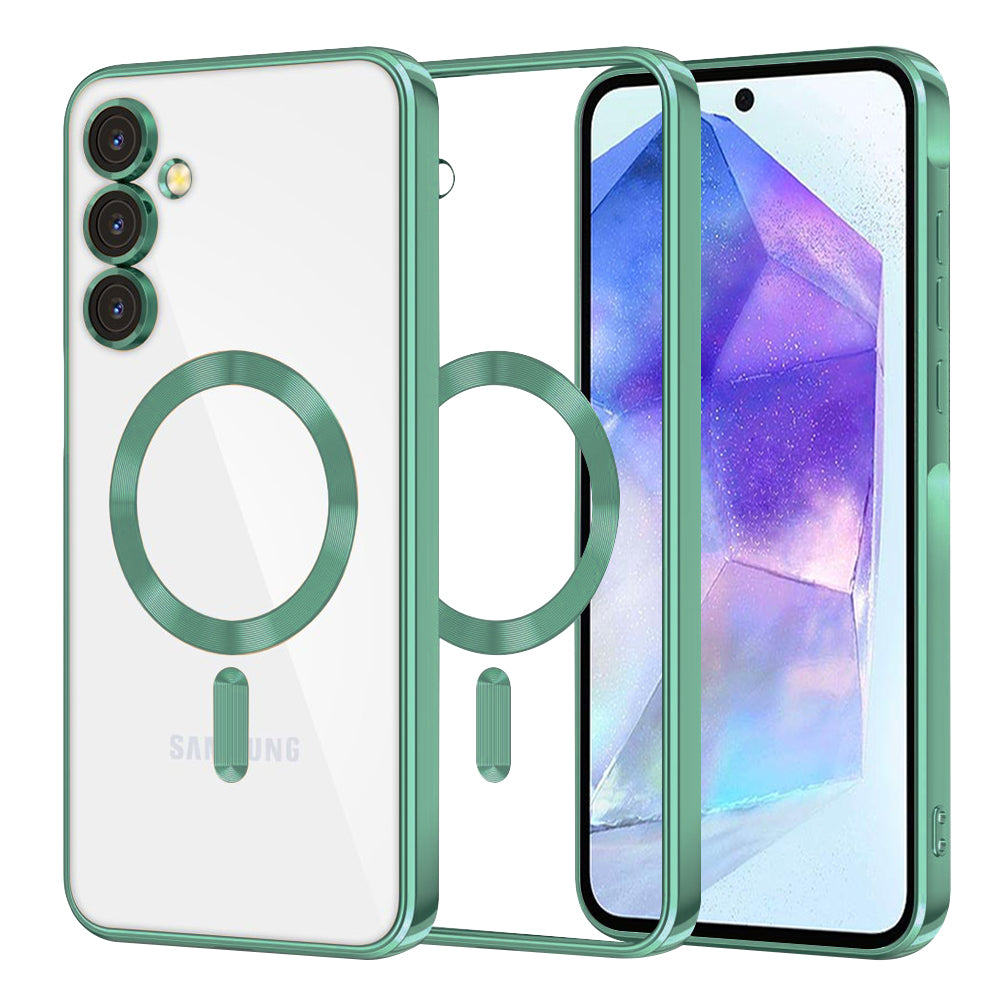 Husa de protectie Techsuit Luxury Crystal MagSafe compatibil cu Samsung Galaxy A55 5G, Verde Deschis