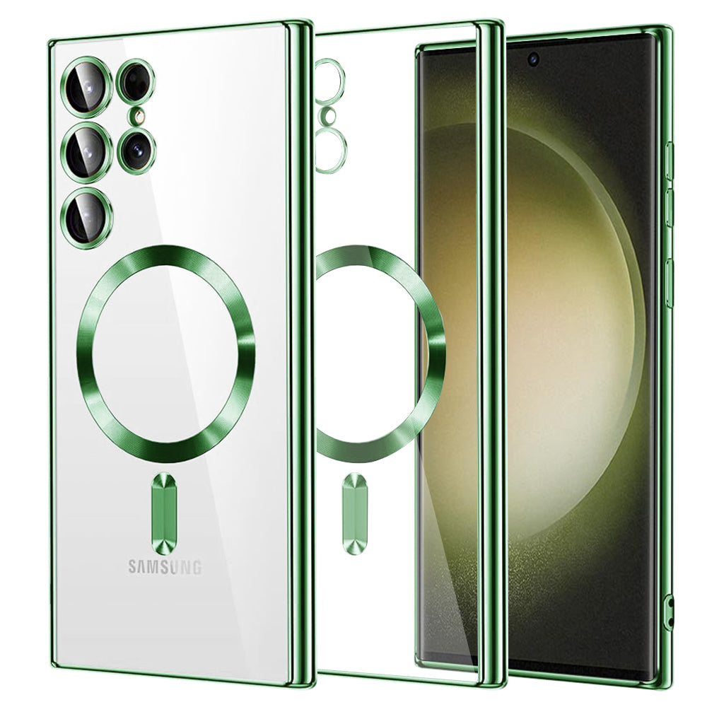 Husa de protectie Techsuit Luxury Crystal MagSafe compatibil cu Samsung Galaxy S23 Ultra, Verde deschis