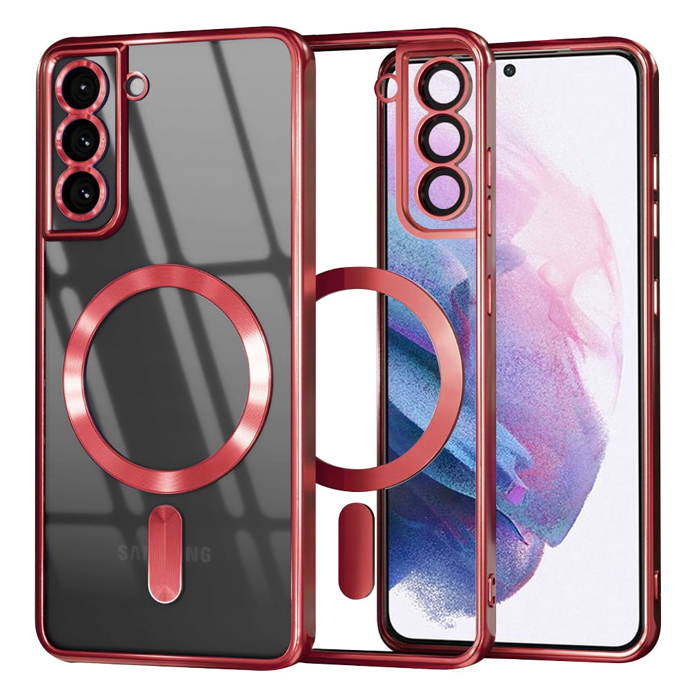 Husa de protectie Techsuit Luxury Crystal MagSafe compatibil cu Samsung Galaxy S21 Plus 5G, Roșu
