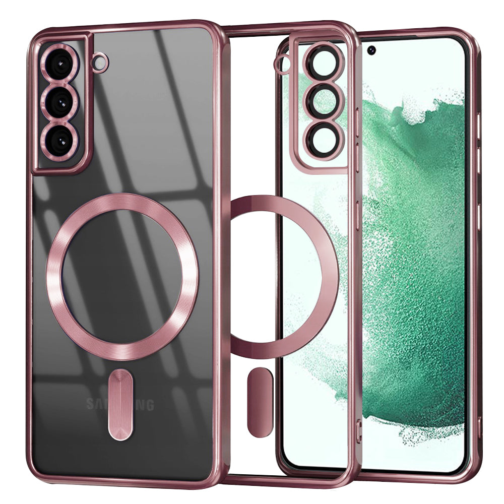 Husa de protectie Techsuit Luxury Crystal MagSafe compatibil cu Samsung Galaxy S22 Plus 5G, Roz