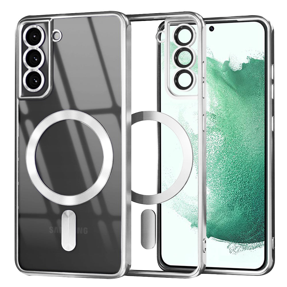 Husa de protectie Techsuit Luxury Crystal MagSafe compatibil cu Samsung Galaxy S22 Plus 5G, Argintiu