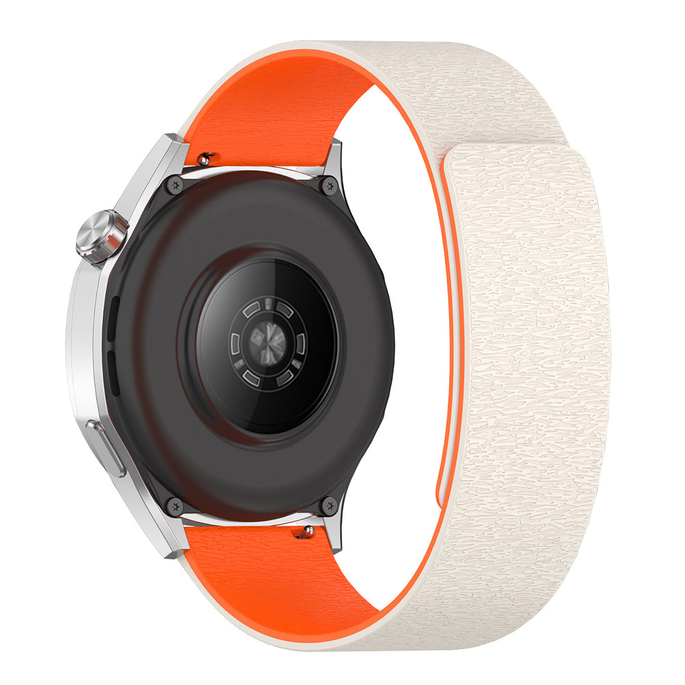 Curea smartwatch Techsuit Watchband 20mm (W074) compatibil cu Samsung Galaxy Watch4/5/Active 2, Huawei Watch GT 3 (42mm)/GT 3 Pro (43mm), Gri / Orange
