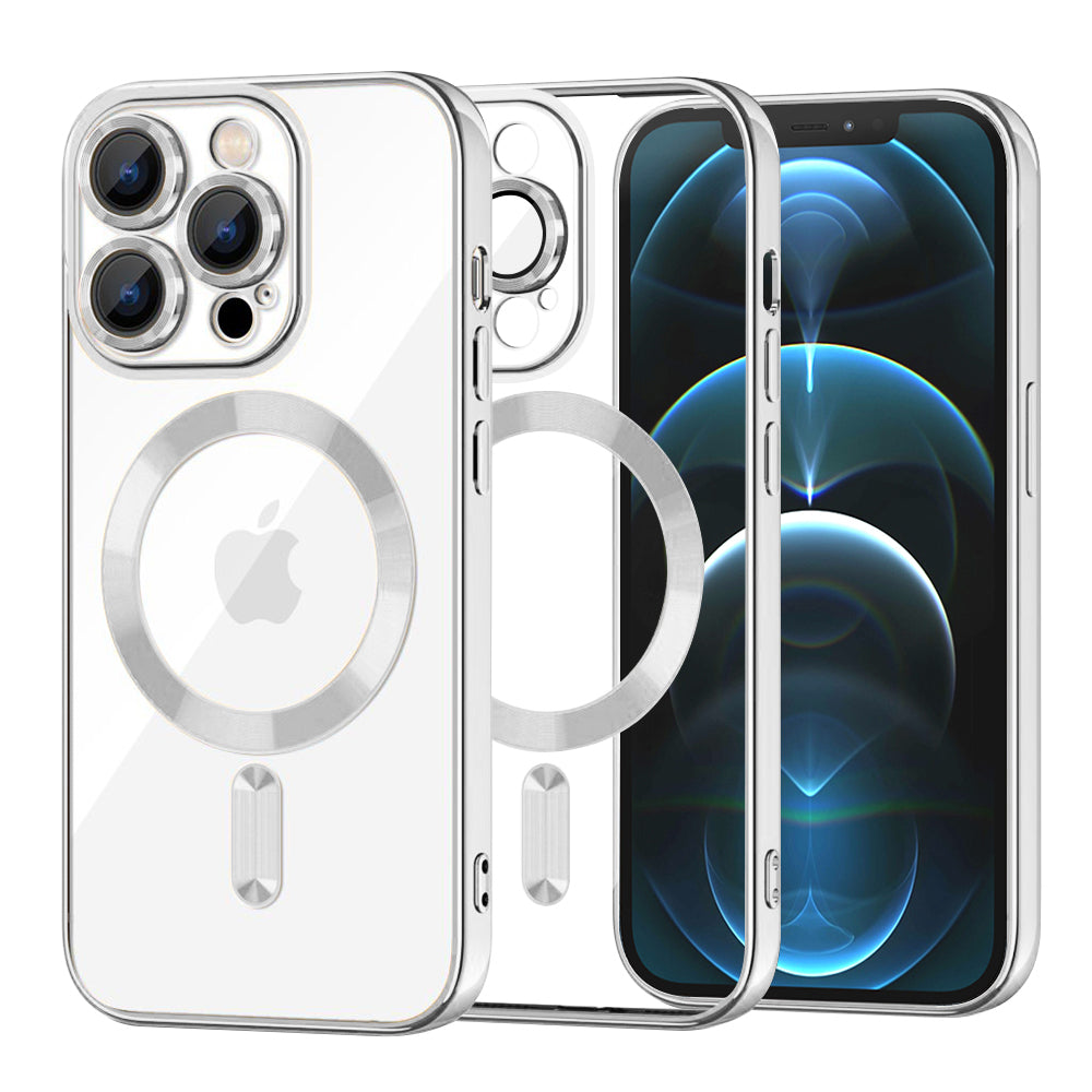 Techsuit Luxury Crystal MagSafe husă argintie pentru iPhone 12 Pro Max