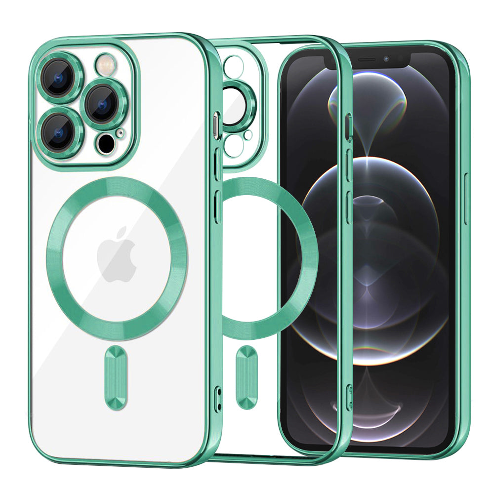 Husa de protectie Techsuit Luxury Crystal MagSafe compatibil cu iPhone 12 Pro, Verde Deschis