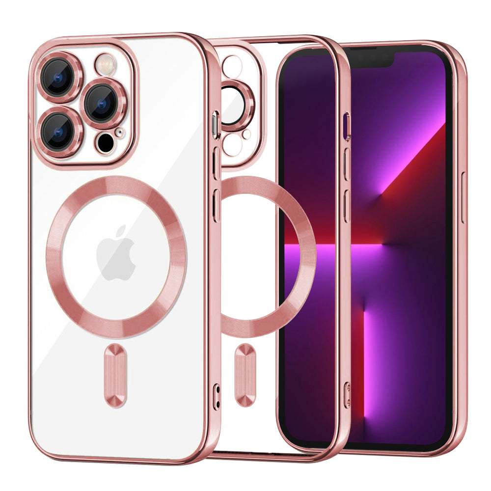 Husă Techsuit Luxury Crystal MagSafe roz pentru iPhone 13 Pro