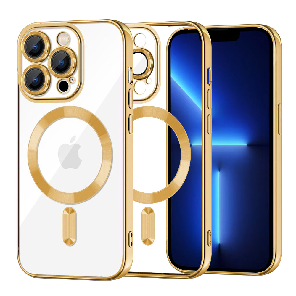Husa de protectie Techsuit Luxury Crystal MagSafe compatibil cu iPhone 13 Pro Max, Auriu