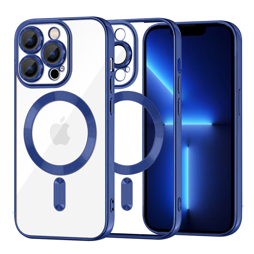 Husă Techsuit Luxury Crystal MagSafe pentru iPhone 13 Pro Max, albastră